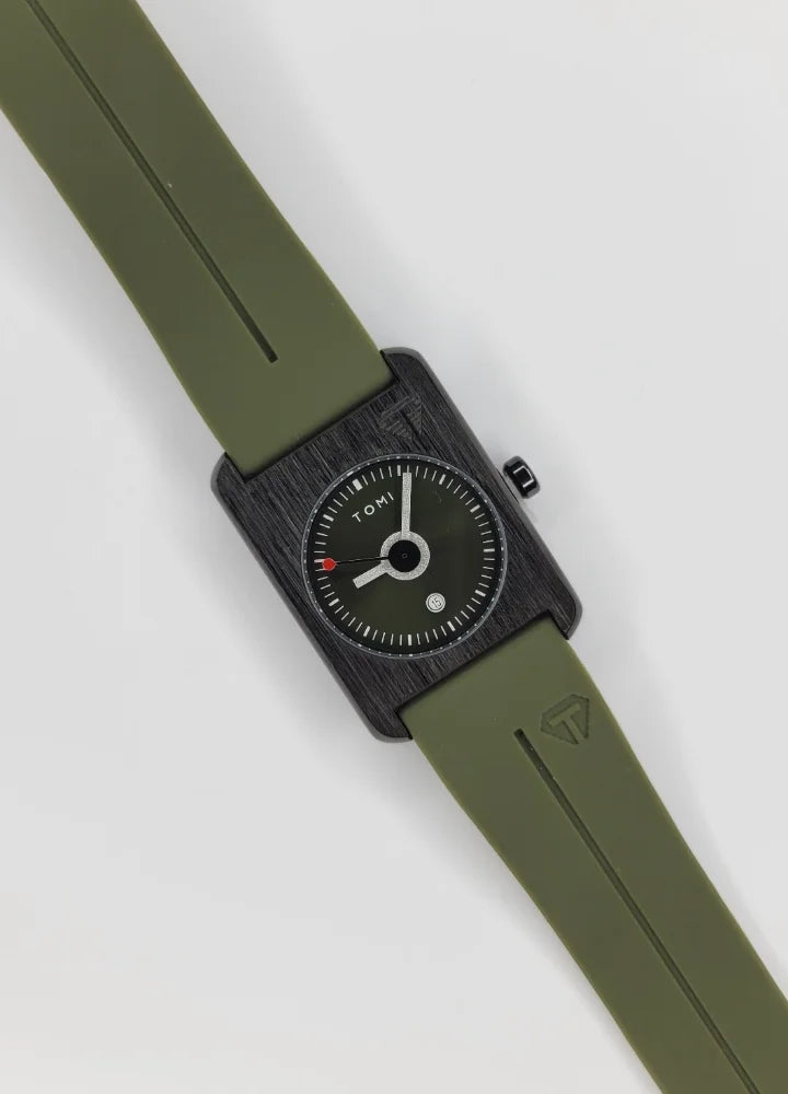 TOMI Unisex Magnet Watch – Green Strap, Date Display TM-025