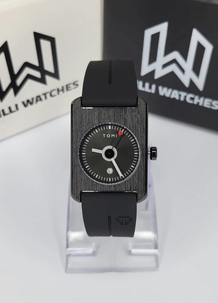 TOMI Black Magnet Watch – Unisex, Date Display TM-026
