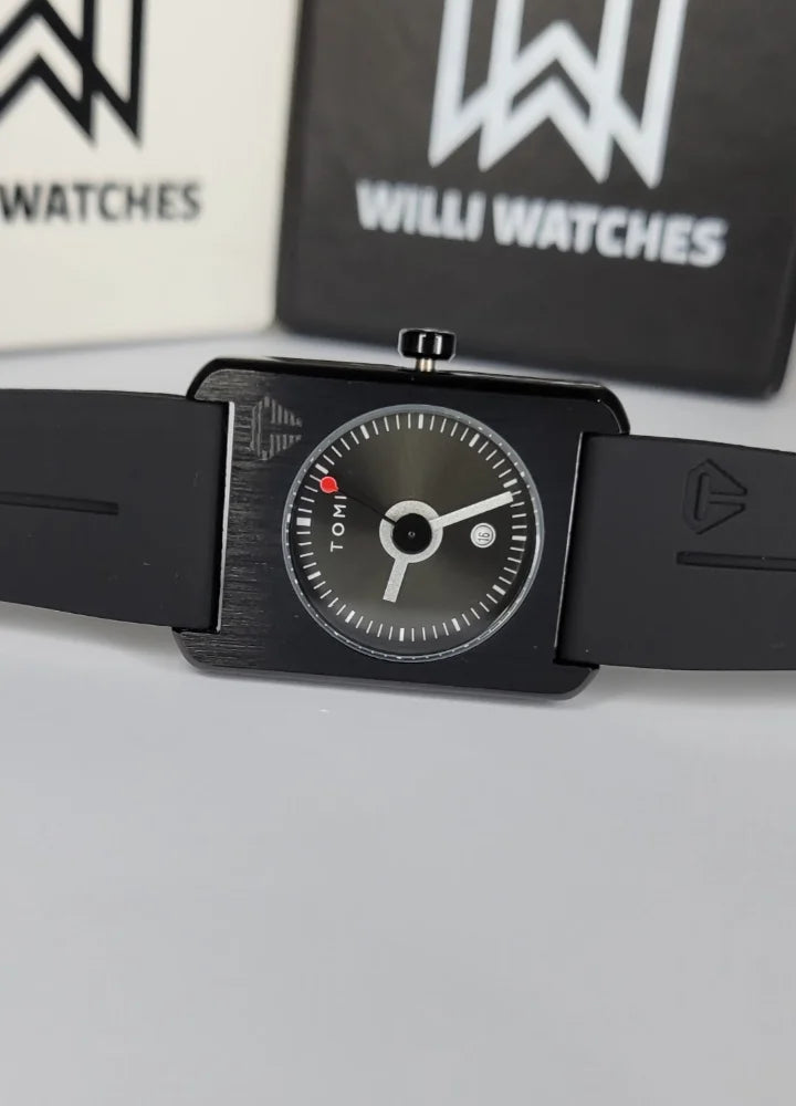 TOMI Black Magnet Watch – Unisex, Date Display TM-026