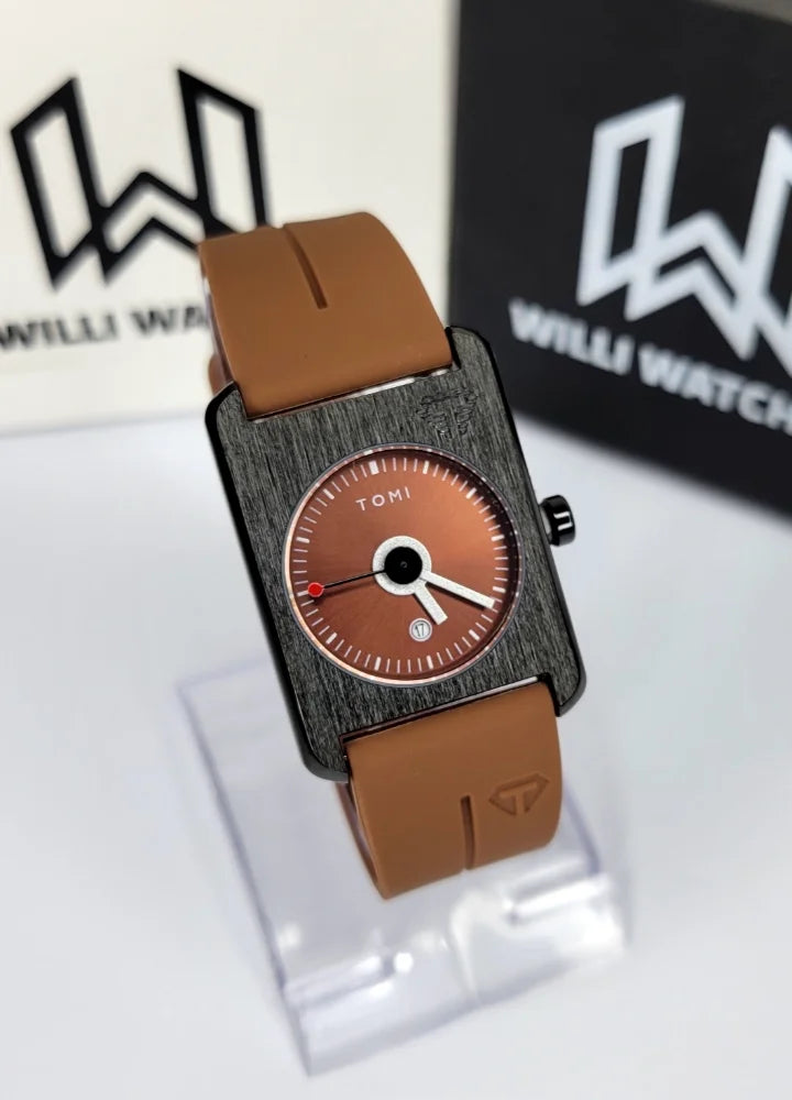 TOMI Brown Magnet Watch – Unisex, Date Display TM-029