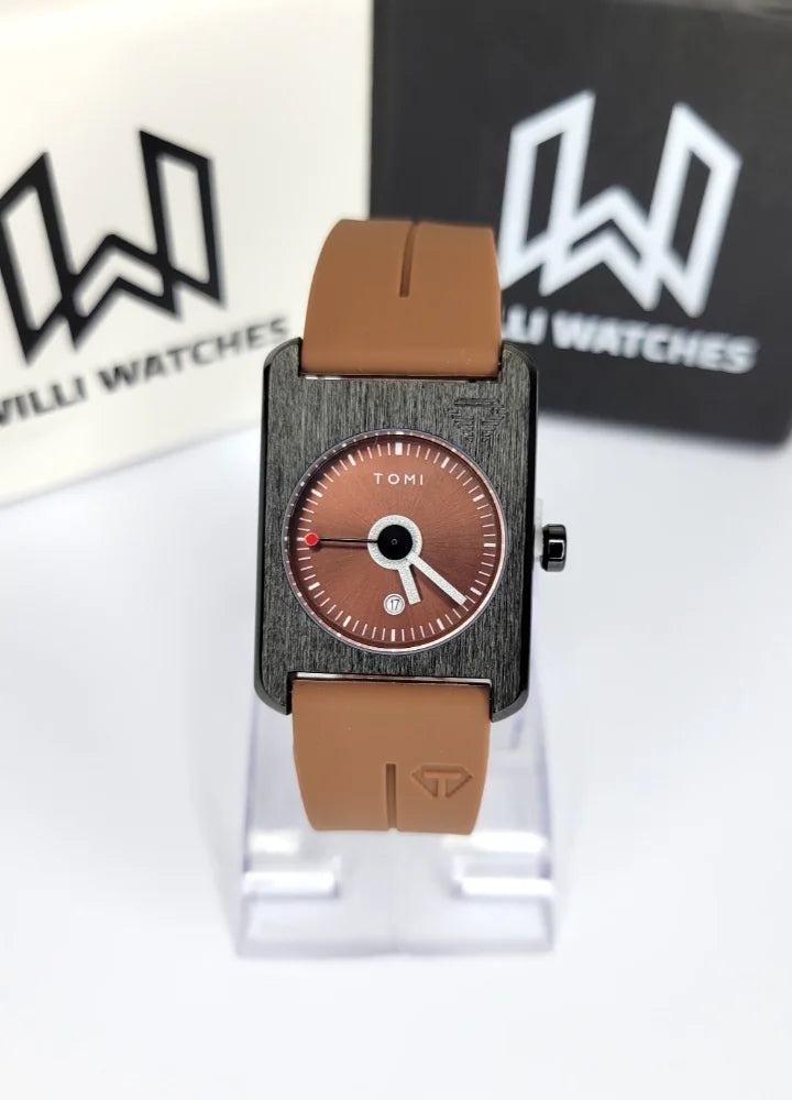 TOMI Brown Magnet Watch – Unisex, Date Display TM-029