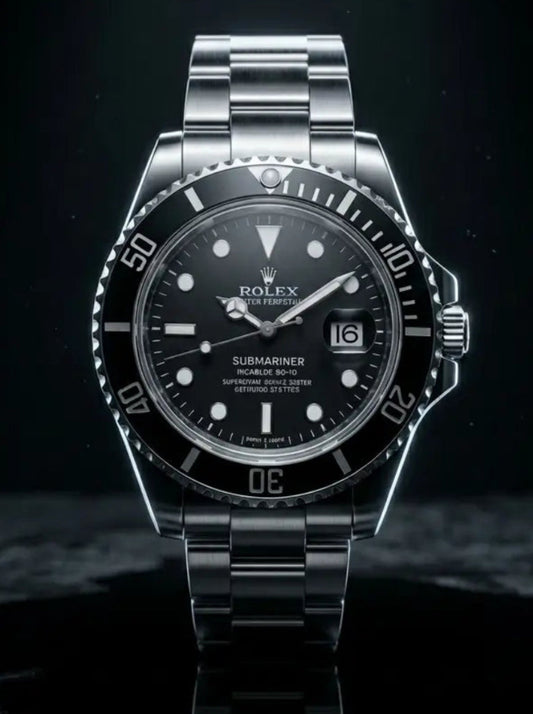 RLX Silver Rotating Bezel Watch with Date Display R-030