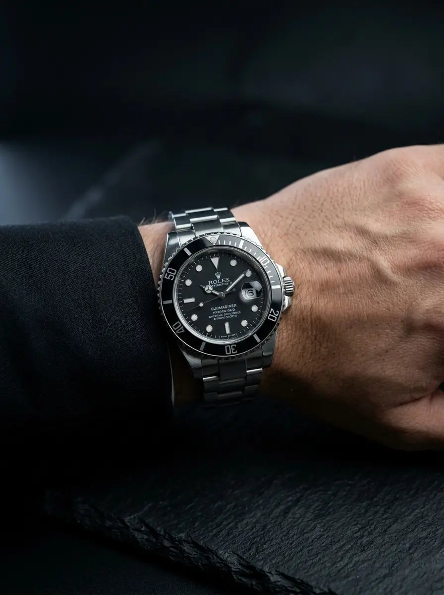 RLX Silver Rotating Bezel Watch with Date Display R-030