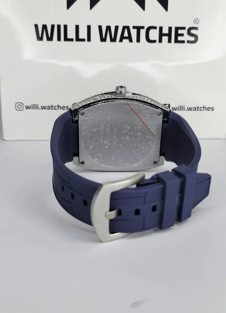 Denvosi Luxury Blue Dial Men’s Leather Strap Watch SK-012