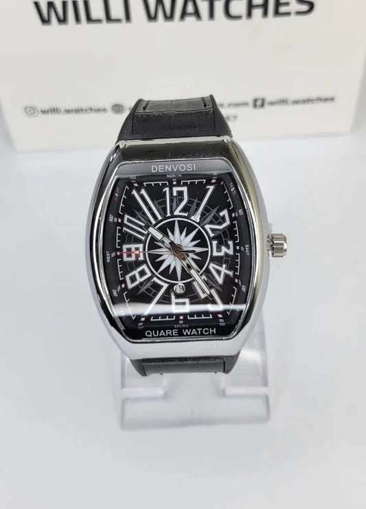 Denvosi Luxury Compass Dial Men’s Leather Strap Watch SK-009