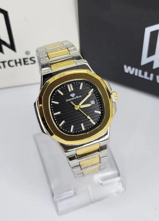 Diamond Blue Black Dial Two-Tone Date Watch DI-034 – Business Class