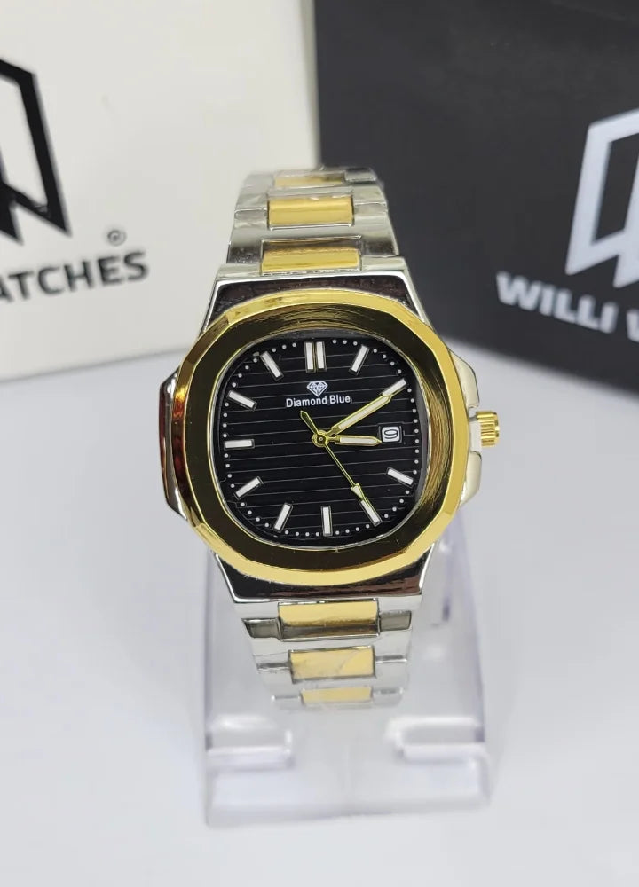 Diamond Blue Black Dial Two-Tone Date Watch DI-034 – Business Class