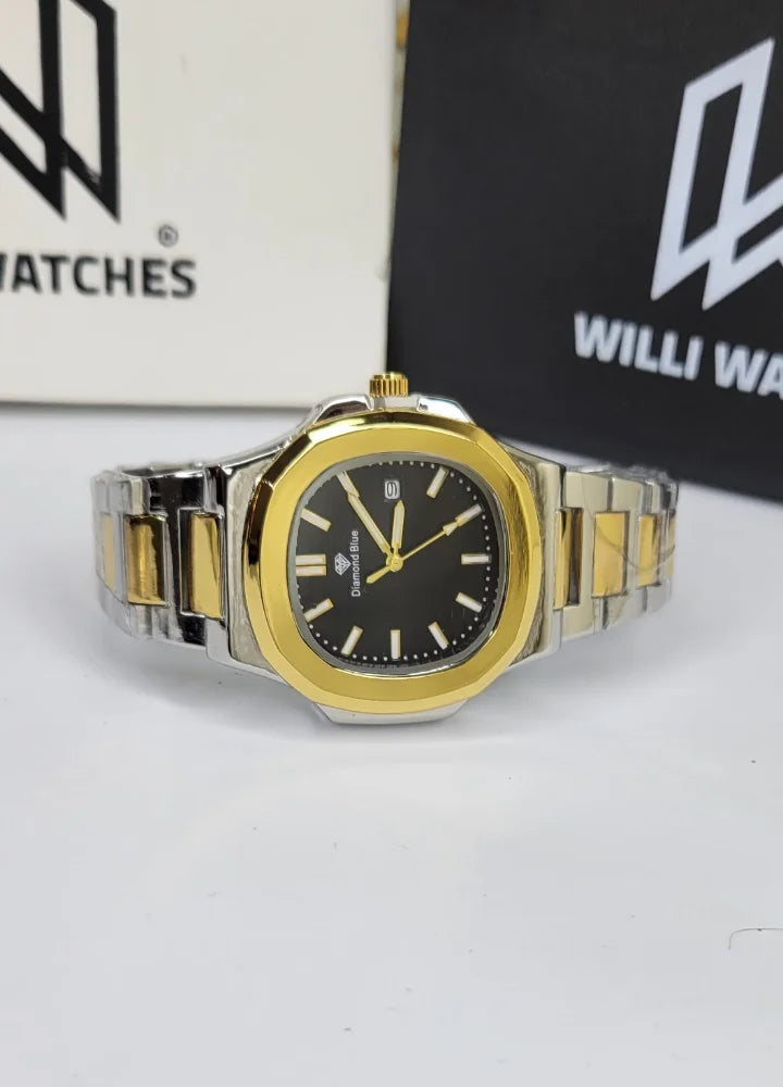 Diamond Blue Black Dial Two-Tone Date Watch DI-034 – Business Class
