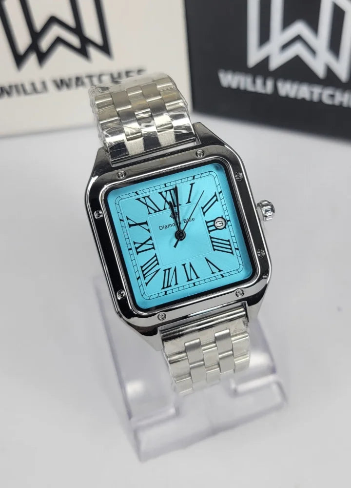 Diamond Blue Premium Sky Blue Square Business Watch DI-019