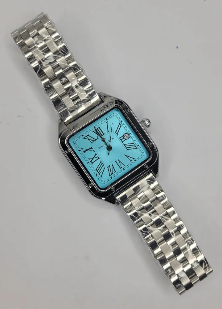 Diamond Blue Premium Sky Blue Square Business Watch DI-019