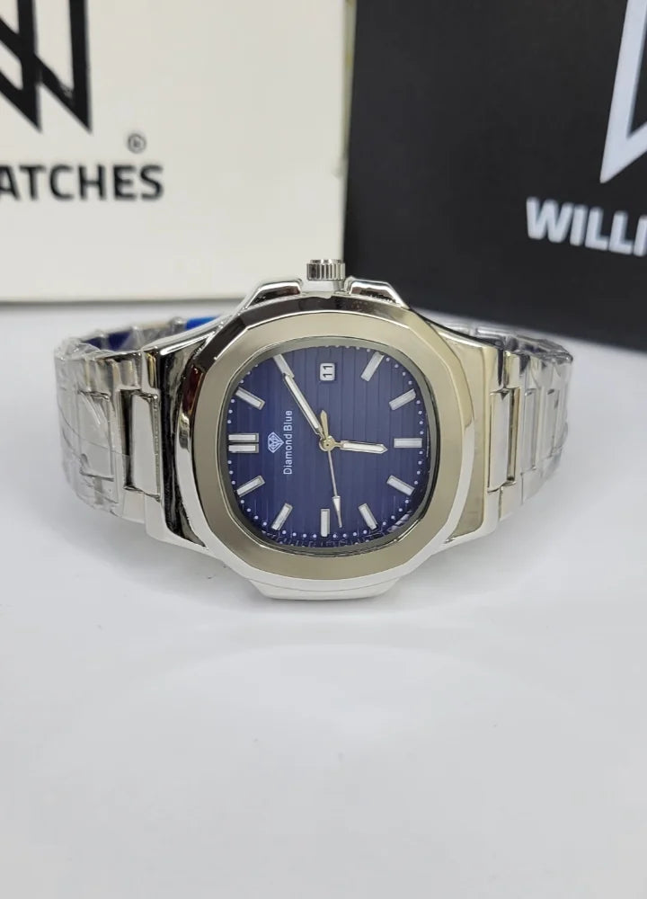 Diamond Blue Silver Blue Dial Date Watch DI-033 – Business Class