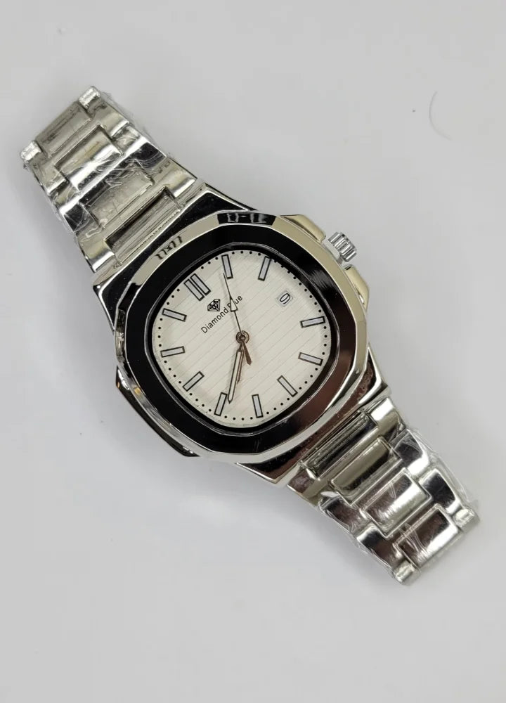 Diamond Blue Silver Dial Date Watch DI-032 – Business Class