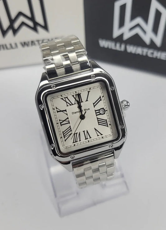Diamond Blue Premium Silver Square Business Watch DI-018
