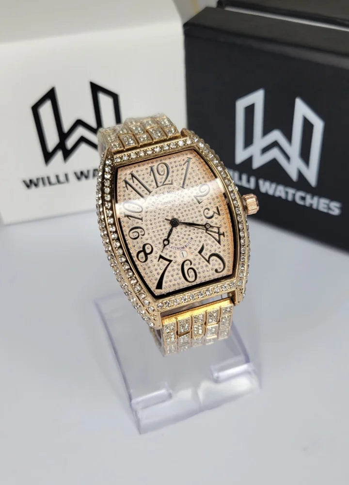 Men’s Gold Fashion Luxury Stone Watch SK-001