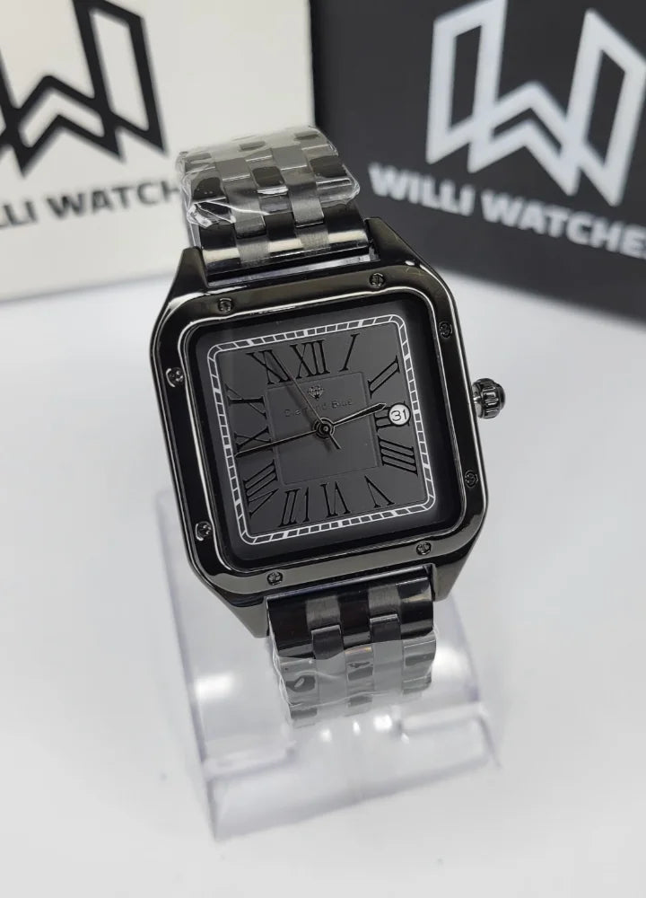 Diamond Blue Elegant Black Square Men’s Watch DI-017