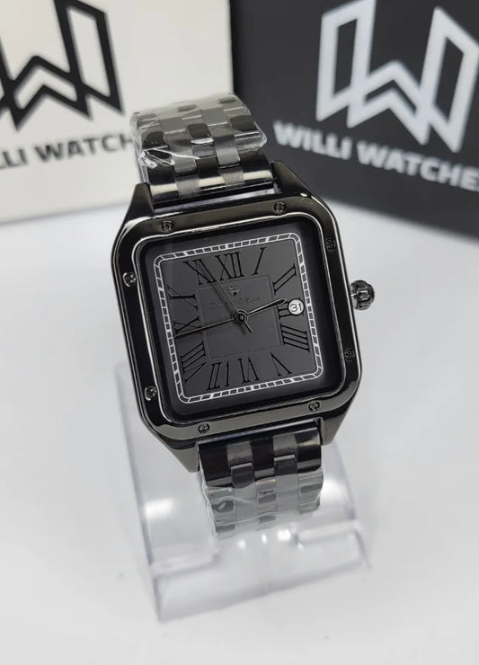 Diamond Blue Elegant Black Square Men’s Watch DI-017