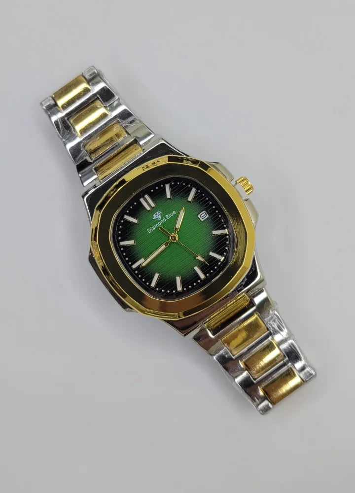 Diamond Blue Green Dial Two-Tone Date Watch DI-035 – Business Class