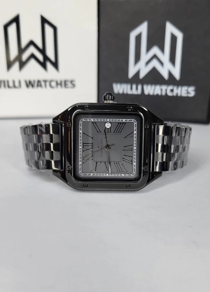 Diamond Blue Elegant Black Square Men’s Watch DI-017