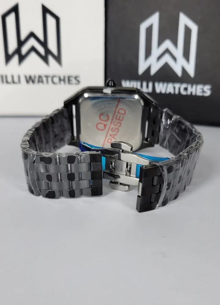 Diamond Blue Elegant Black Square Men’s Watch DI-017