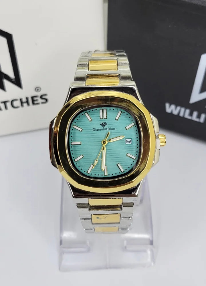 Diamond Blue Mint Green Dial Two-Tone Date Watch DI-036 – Business Class