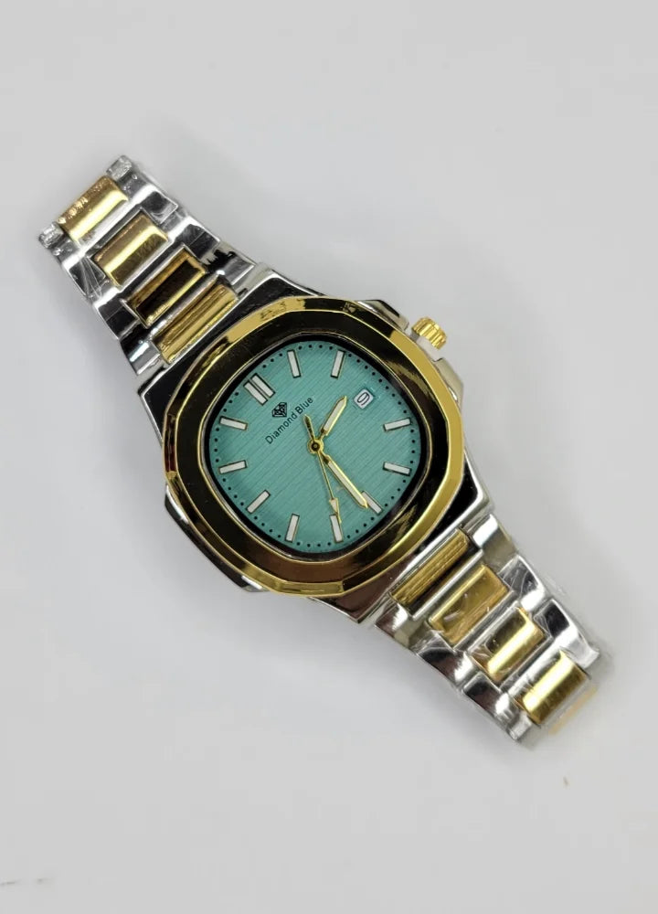 Diamond Blue Mint Green Dial Two-Tone Date Watch DI-036 – Business Class