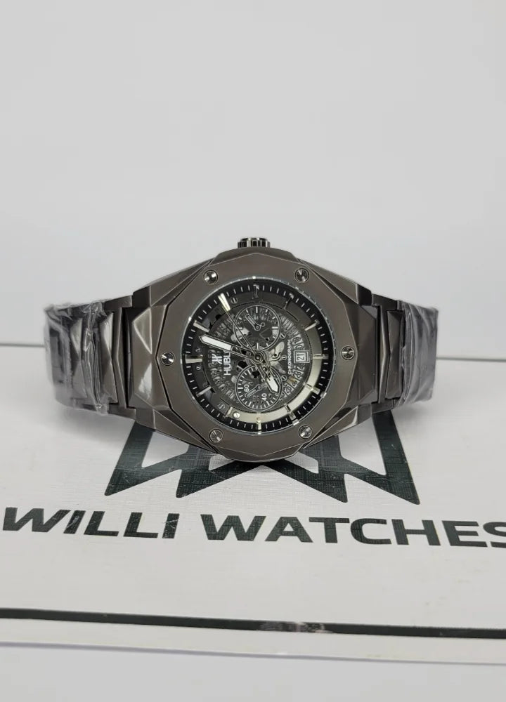 HB Black Prism Hologram Dial Watch with Date HB-002