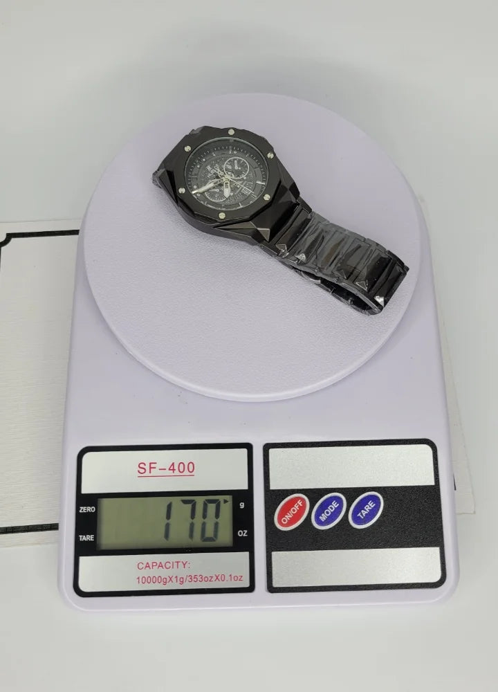 HB Black Prism Hologram Dial Watch with Date HB-002