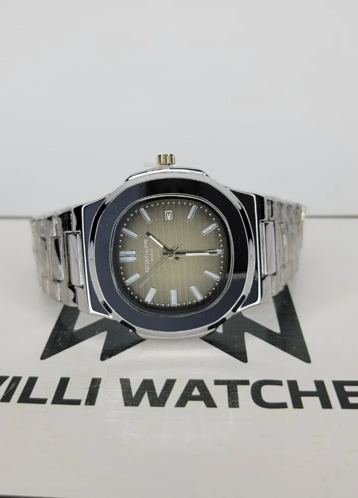 PP Nautilus Gray Dial Watch with Date PP-001