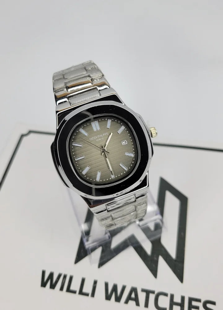 PP Nautilus Gray Dial Watch with Date PP-001
