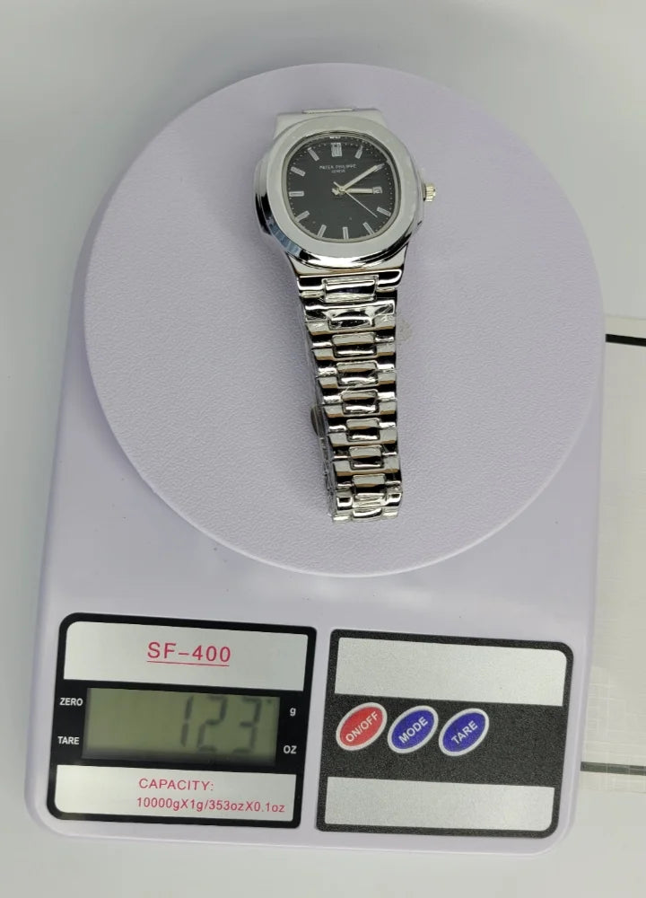PP Nautilus Black Dial Watch with Date PP-002