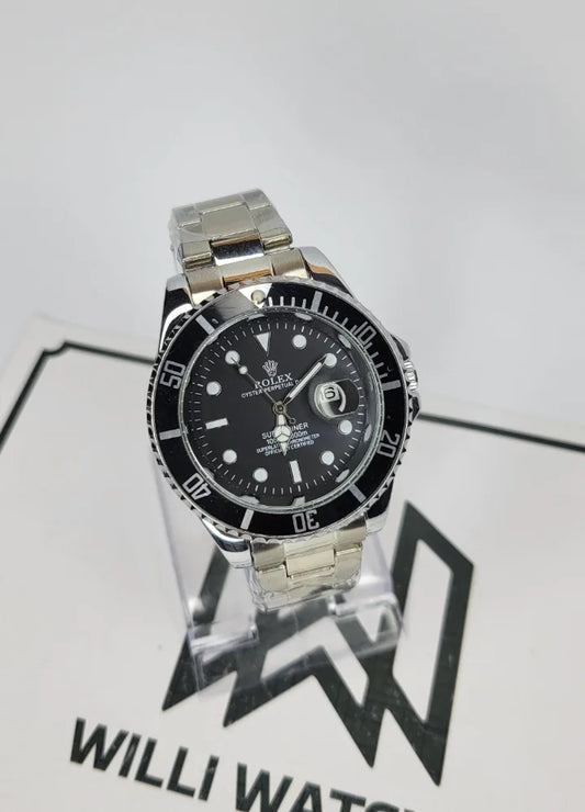 RLX Silver Rotating Bezel Watch with Date Display R-030