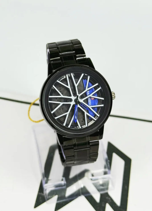 Sporty Rim Racing Watch – Blue &amp; White Speed Dial B-010