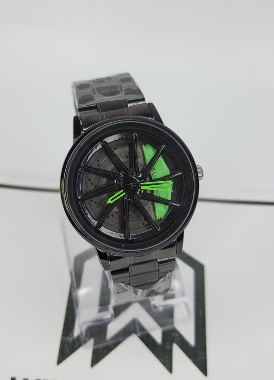 Baisheng Sports Watch - Green , Rotating Wheel Rim B-002